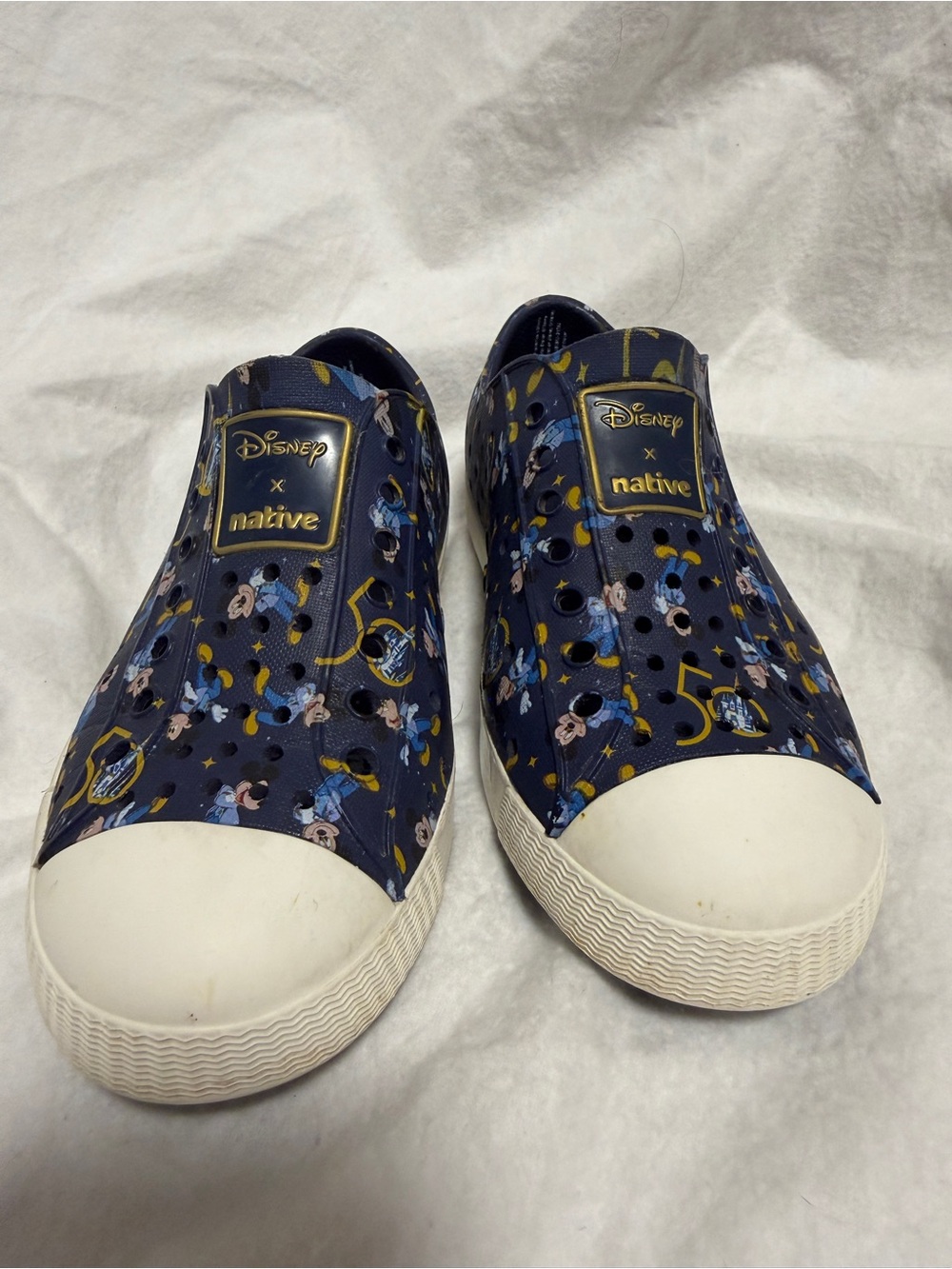 Native Shoes x Disney Navy Blue Mickey Print Slip-On Sandals